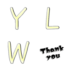 creamy yellow hand write alphabet V1