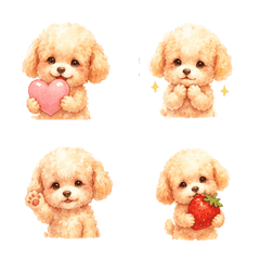 Everyday Watercolor Toy Poodle Emojis