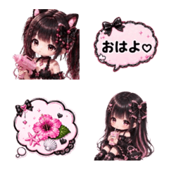 黒髪ピンクメッシュ地雷ちゃん♡