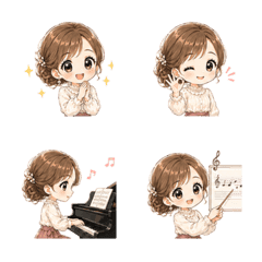 Cute Piano Teacher Emoji
