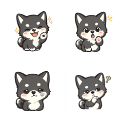 Black Shiba Reaction Emoji