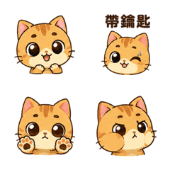 Q版焦糖眉貓｜鑰匙提醒