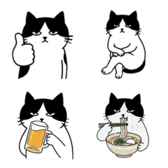 無表情はちわれ猫絵文字