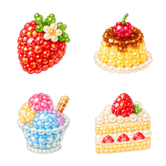 きらめくビーズ♡フルーツ＆スイーツ絵文字