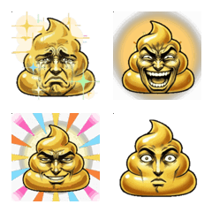 Golden Poo Funny Face Animation Emoji