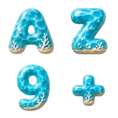อิโมจิ อักษรอังกฤษ ตัวเลข บลู โอเชี่ยน