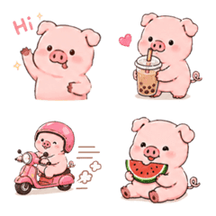 Chubby Pink Piggy: Daily Emoji Pack