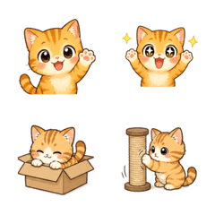 Cute Orange Tabby Cat Daily Emoji