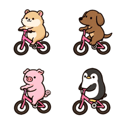 Cute animals exercising together-black