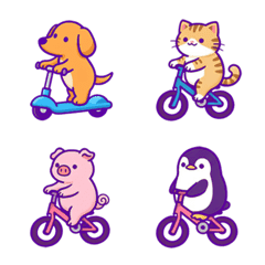 Cute animals exercising together-Purple
