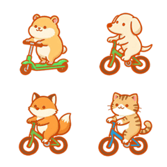 Cute animals exercising together-orange