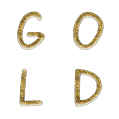gold brown hand write alphabet V1