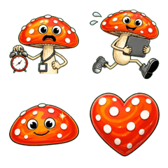 Mysterious Mushroom-kun Office Emoji