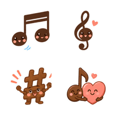 Caramel Music Notes: Cute  Daily  Emojis