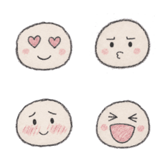 幼稚園児が描いたやさしい手描き表情絵文字