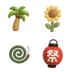 Summer Emoji cute 3D