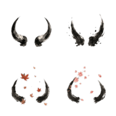 墨絵の闘牛の角絵文字