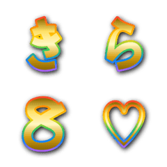ゴールド虹色文字 ゴシック14
