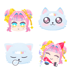 Rie-chan and Ku-chan Emojis