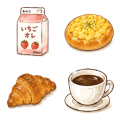 惣菜パン　飲み物　絵文字
