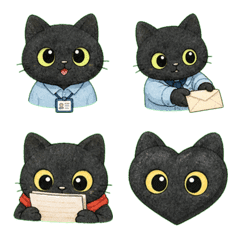 黒猫のるうの仕事絵文字