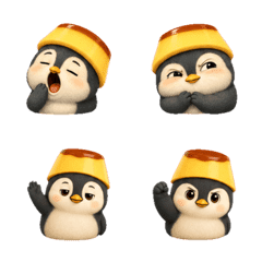 プリン帽子の無表情なコウテイペンギン Y
