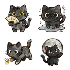 Greige Ink-Wash Cat: Obon Calm