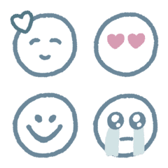 Cute muted blue face emoji