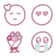 Cute dusty pink face emoji