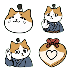 ちょんまげ猫侍の家族に使える絵文字
