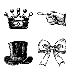 Monochrome antique emojis