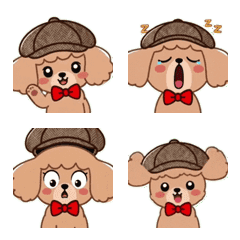 Animated Detective Toy Poodle Emoji