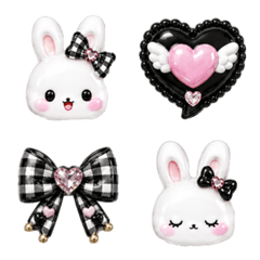 白うさぎちゃん♡白黒絵文字