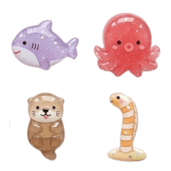 Puffy Ocean Creatures Sticker Collection