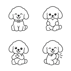 Toy Poodle Noa's Line Art Emoji