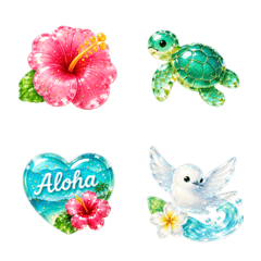 Hawaiian Summer Clear Resin Emoji