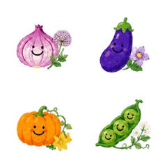 Legumes sorridentes animados
