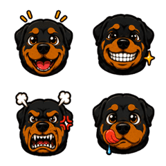 Emoji Rottweiler Feliz