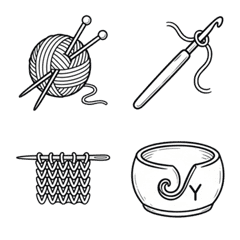 Knitting (black and white)