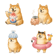 夏のゆるふわ柴犬絵文字