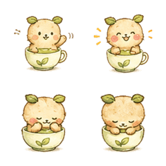 手繪茶葉小熊 LINE商品圖片