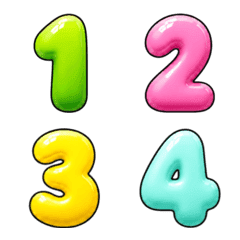 Cute Colorful Jelly Round Numbers