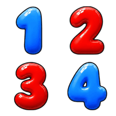 Jelly Round Numbers: Blue & Red Symbols