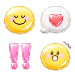 Plump, glossy, colorful emojis