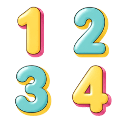 Cute Yellow & Mint Numbers