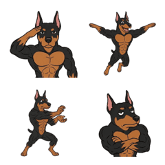 Muscular Doberman Emoji 2