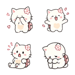 線條櫻花貓無字表情貼 0804-26 LINE商品圖片