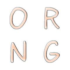 cream orange hand write alphabet V1