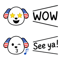 USA Flag Puppy Emojis Ver.2