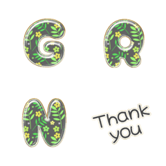 simple alphabet POP leaf green yellow